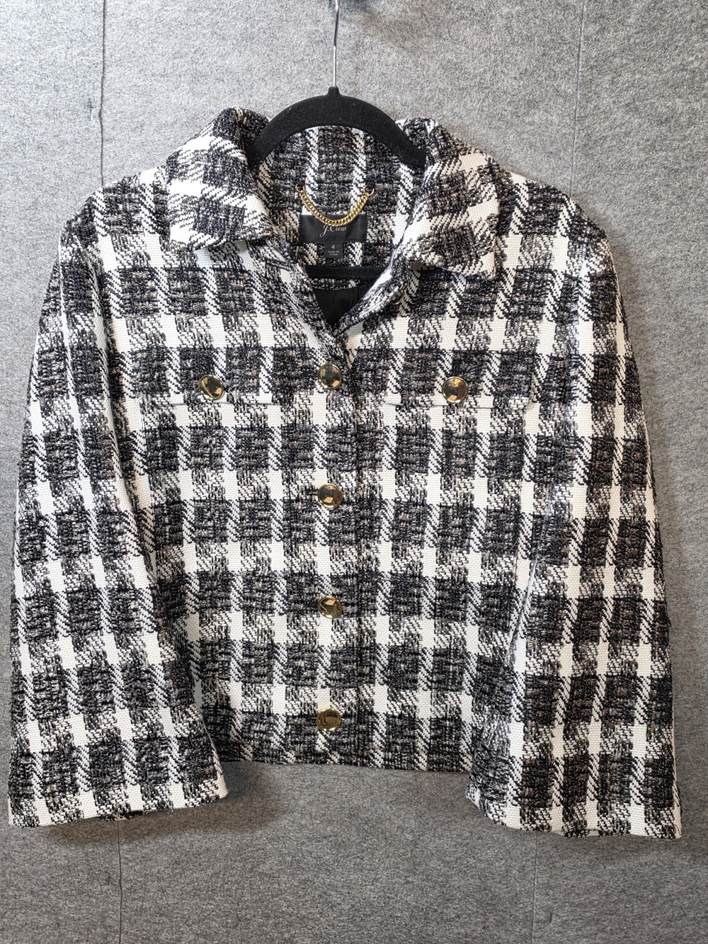 J.Crew Bjork Tweed Wide-Sleeve Lady Jacket